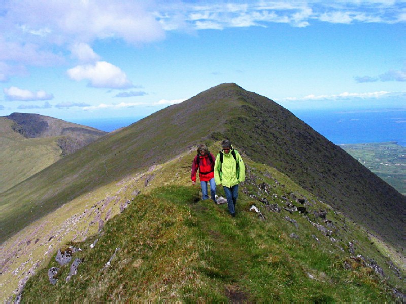 down along an easy ridge