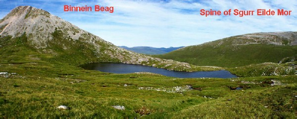 the little lake at the foot of Binnein Beag